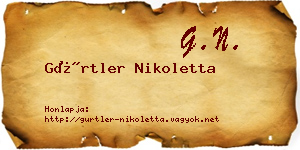Gürtler Nikoletta névjegykártya